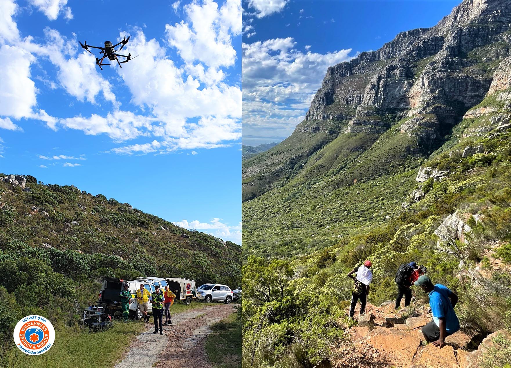 Drone rescues lost hikers in Table Mountain