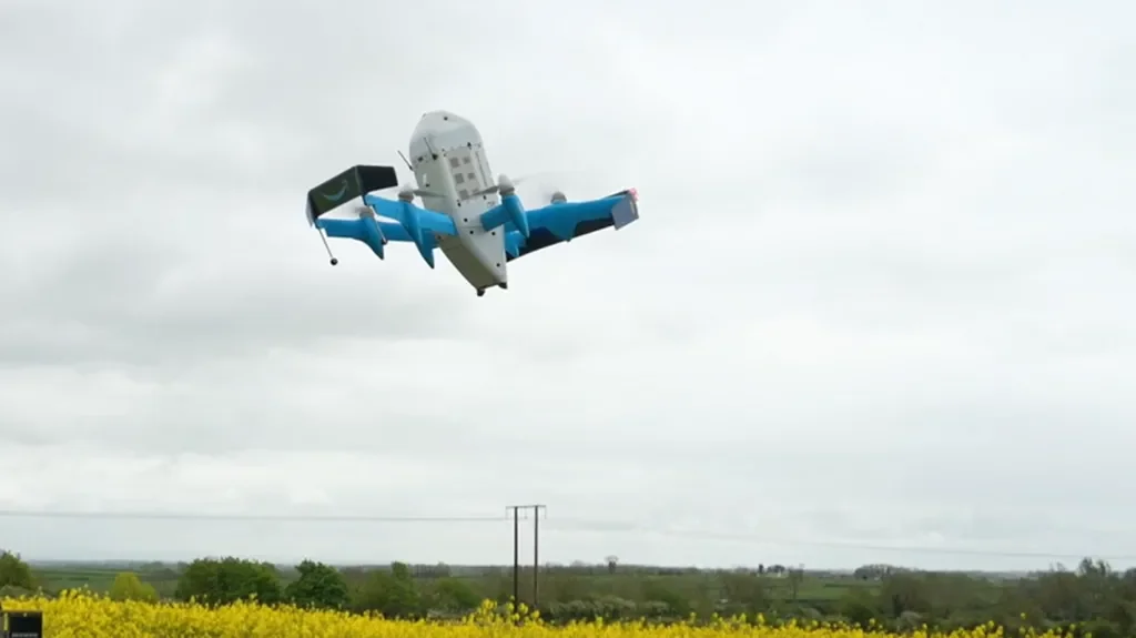 Amazon drone crashes in the UK